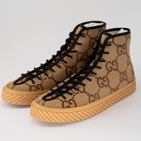 size 13G - Gucci GG Canvas High Top Sneakers Brown